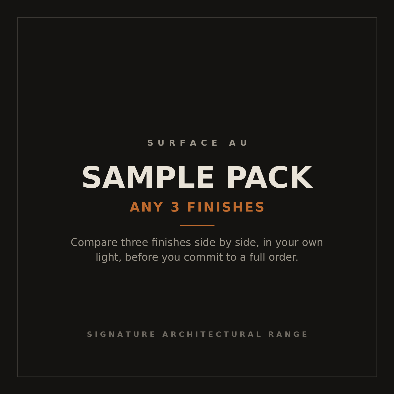 Sample Pack — Any 3 Finishes